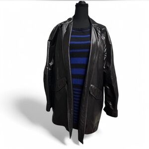 🖤 FRENCH CONNECTION Faux Leather Raincoat ☔ Size: M (fits oversized)